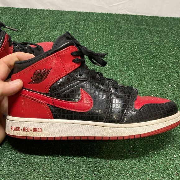 Nike Air Jordan 1 Mid Bred boys size 6.5Y (OKPM-06-005) - Picture 4 of 12